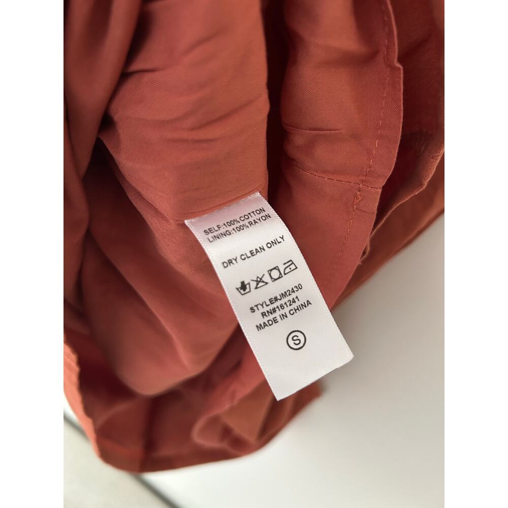 NWT J. Marie S $114 Story Dress Burnt Orange Shift Embroidered Sleeveless Cotton - Picture 9 of 9